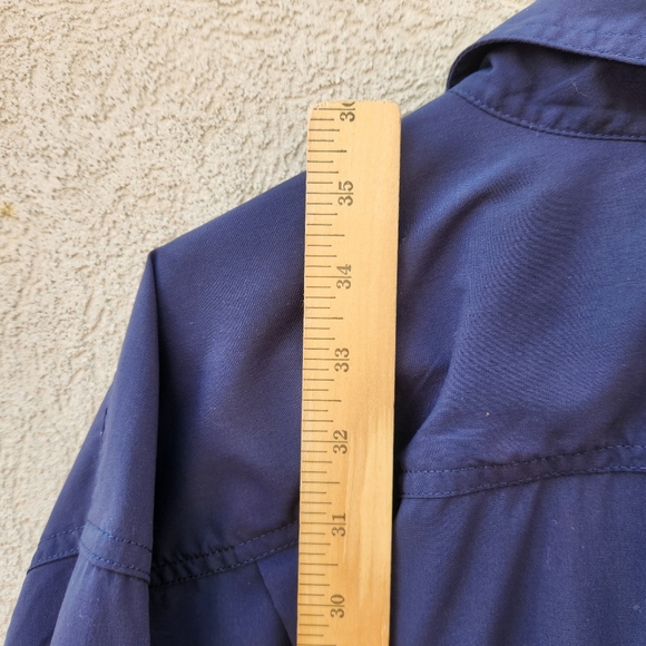 CARHARTT Force Men’s Button Down Shirt 3XL Tall Blue Nylon Workwear - Picture 10 of 12